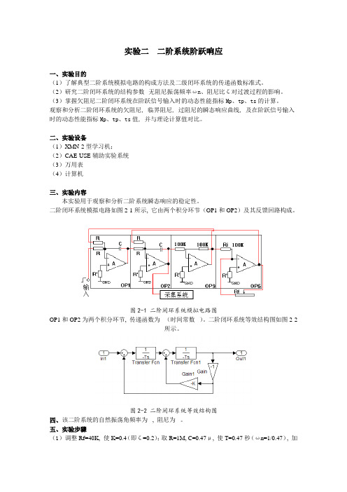 实验二  二阶系统阶跃响应_2