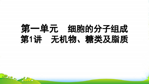 2022版高考生物总复习 第一单元 细胞的分子组成 第1讲 无机物、糖类及脂质课件