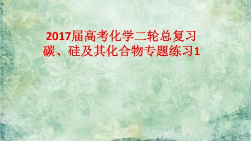 高考化学二轮总复习碳、硅及其化合物专题练习1 (共27张PPT)