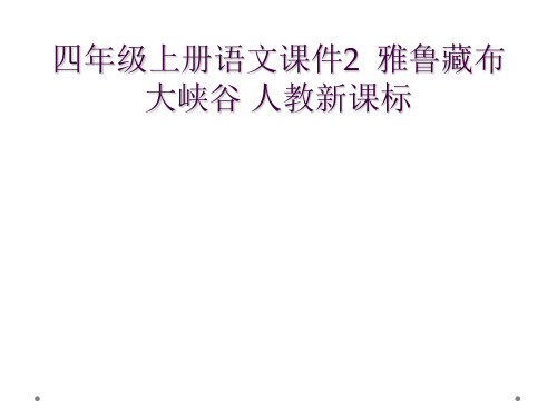 四年级上册语文课件2 雅鲁藏布大峡谷 人教新课标