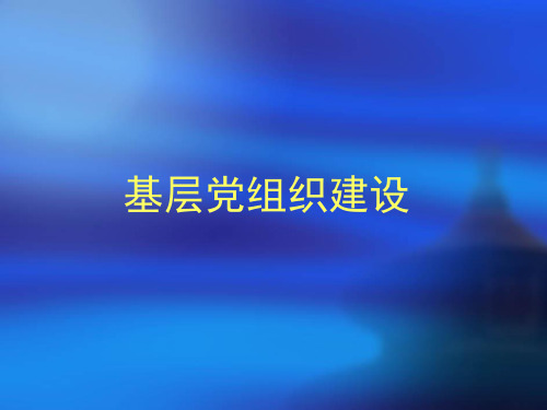 基层党组织建设ppt课件