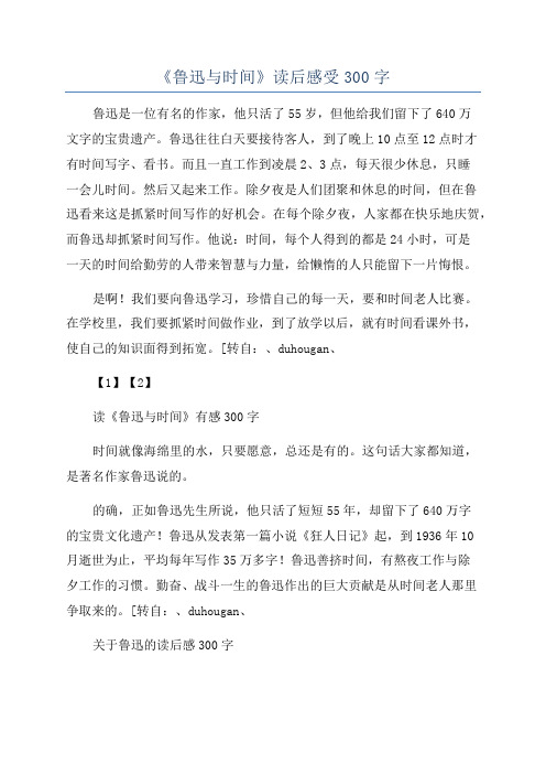 《鲁迅与时间》读后感受300字