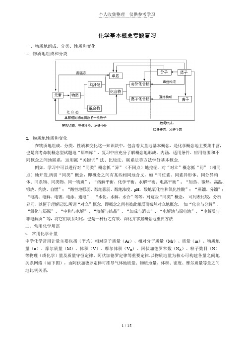 高考化学基本概念专题考试(可编辑修改word版)