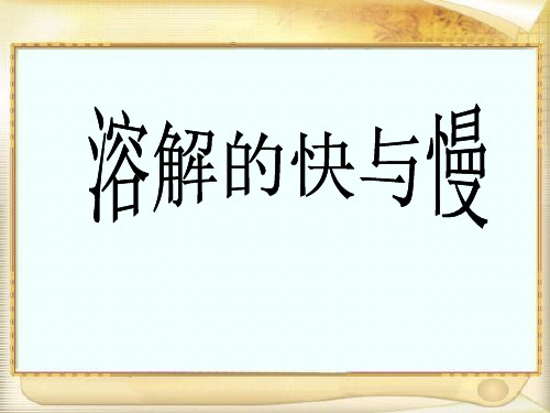 四年级上册科学课件- 2.5 溶解的快与慢｜教科版 (共10张PPT)