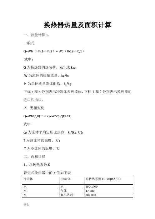 演示文档换热器的换热面积计算.doc