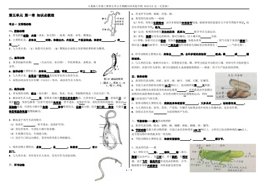 人教版八年级上册第五单元生物圈中的其他生物 知识点汇总(无答案)