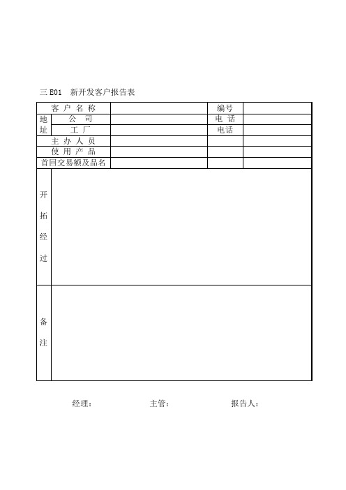 企业管理表格 营销管理E纵表格