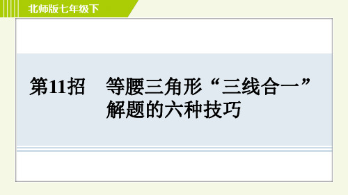 2024年北师大版七年级下册数学期末提分复习第11招等腰三角形“三线合一”解题的六种技巧