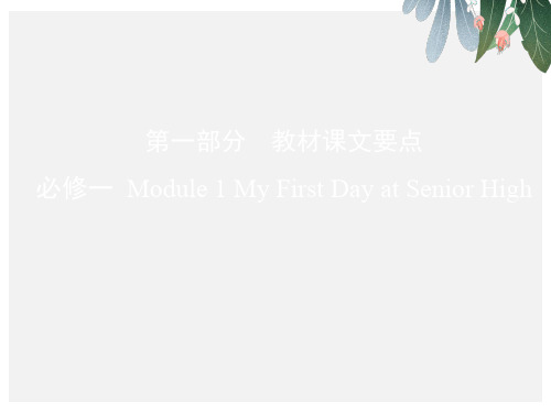 2019届高考英语一轮复习第一部分教材课文要点Module1MyFirstDayatSeniorHigh课件外研版必修1【优质ppt版本