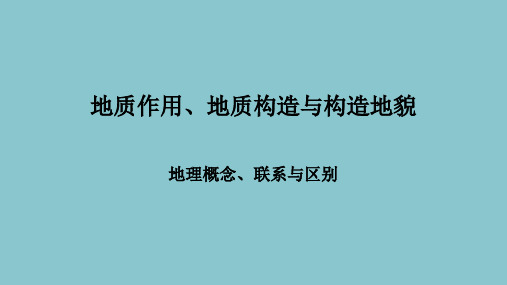 2020年高三小专题：概念区别,地质作用、地质构造、构造地貌(ppt共17张)