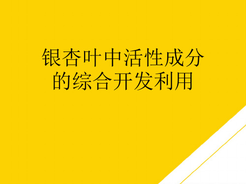 银杏叶中活性成分的综合开发利用(最全版)PTT文档