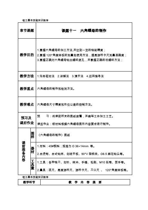 [2016最新精品]钳工手工制作六角螺母详细