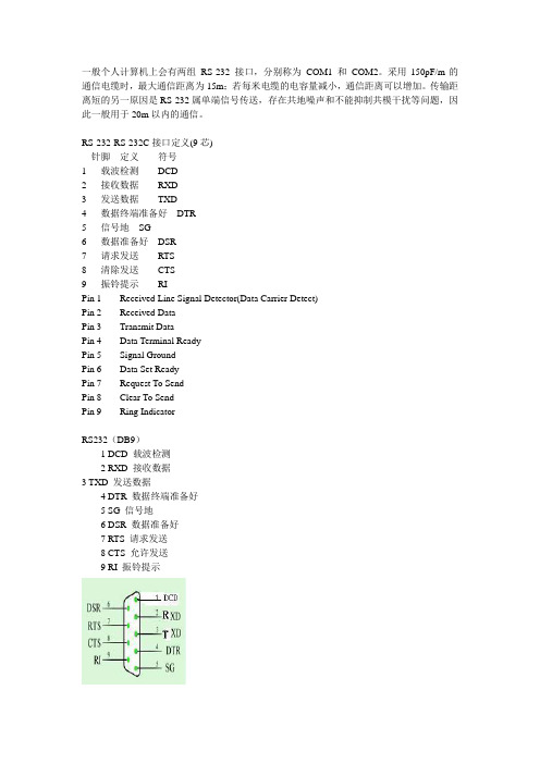 RS232接口定义说明