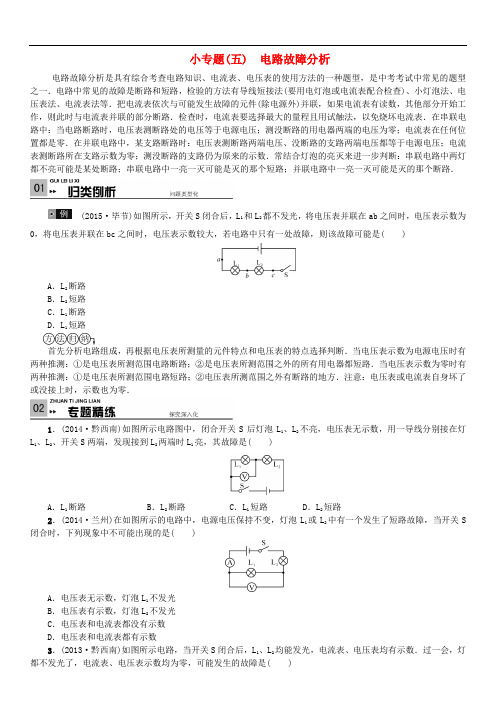 贵州省中考物理复习系列 专题(五)电路故障分析