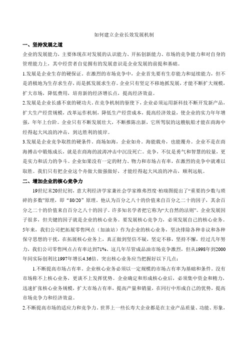 如何建立企业长效发展机制