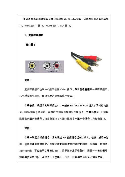 视屏线介绍和接法