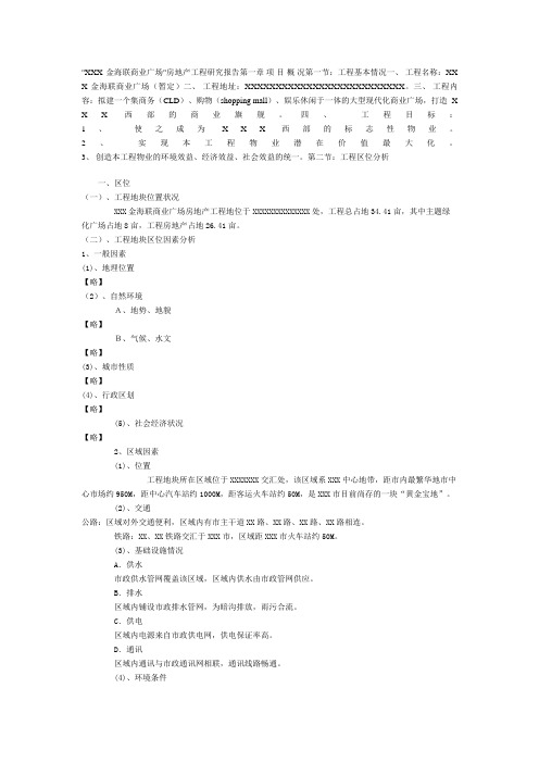 XX金海联商业广场房地产项目研究报告