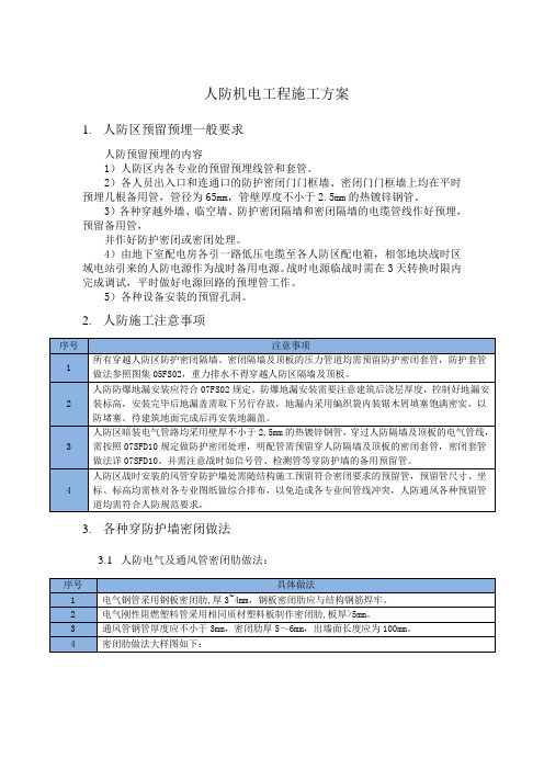 人防机电工程施工方案