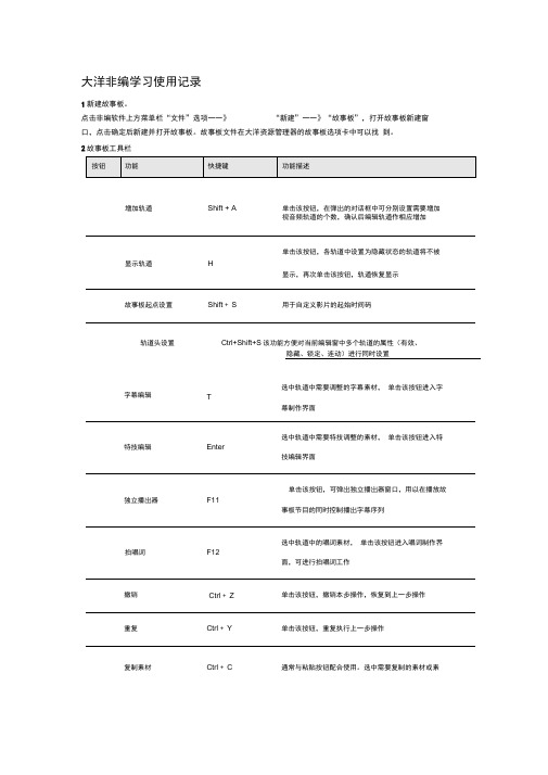 大洋非编使用