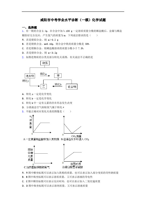 咸阳市中考学业水平诊断(一模)化学试题