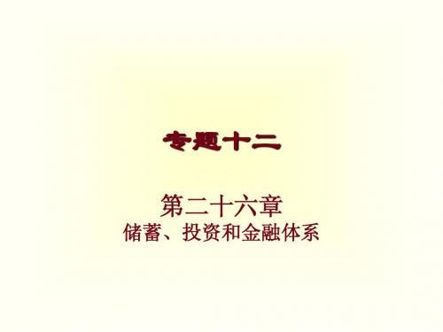 经济学：储蓄、投资和金融体系