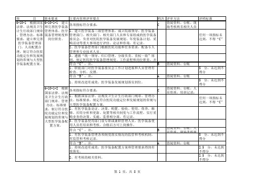 2017版江苏省三级综合医院评审标准实施细则6-10医学装备管理