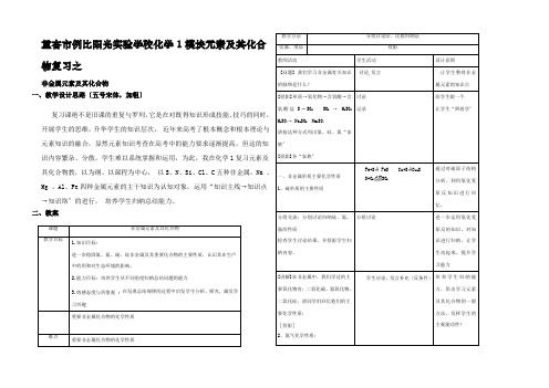 化学1非金属元素及其化合物复习教案设计