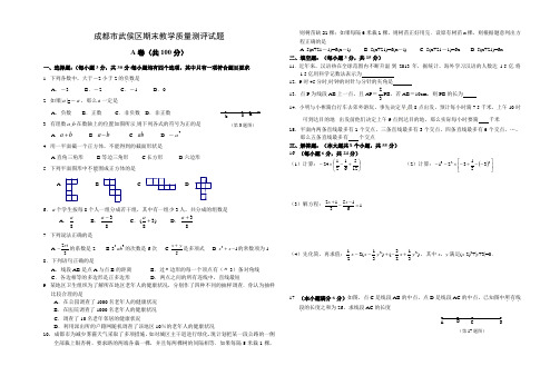 成都市武侯区七年级上数学期末真题(有答案)