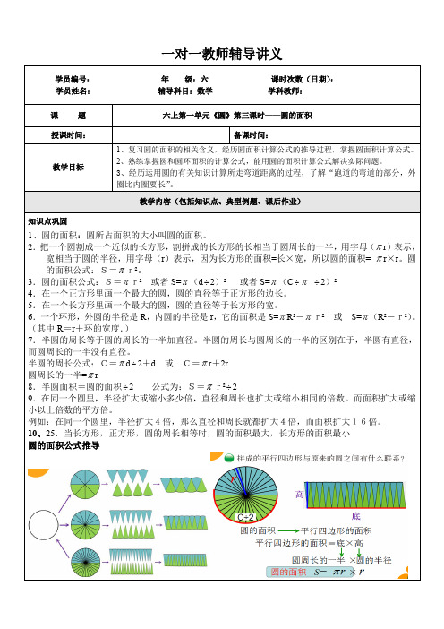 圆的面积讲义