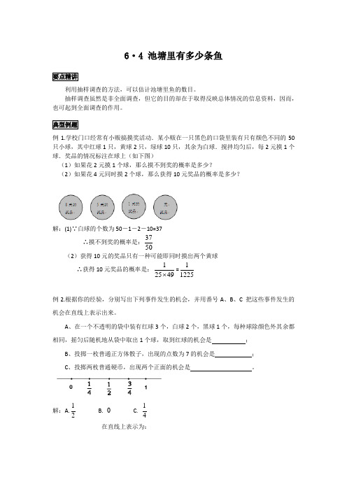 初中数学知识点精讲精析 池塘里有多少条鱼