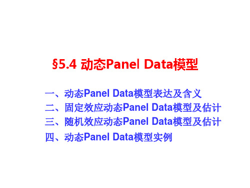 5.4 动态Panel Data模型-高级应用计量经济学课件