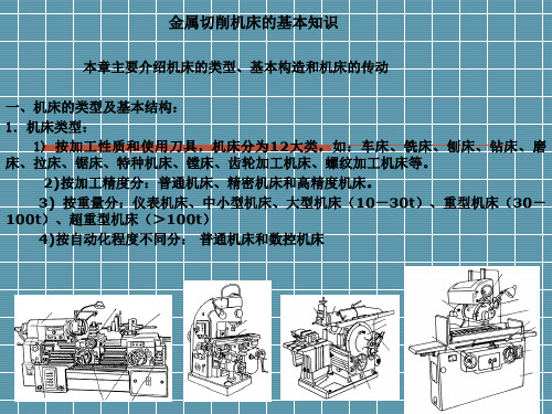 金属切削机床的基本知识