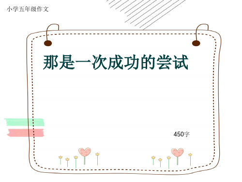 小学五年级作文《那是一次成功的尝试》450字(共7页PPT)