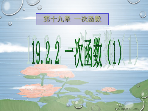 人教版八年级下册19.2.2一次函数(1)课件(共27张PPT)