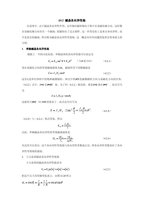 2.磁晶各向异性场