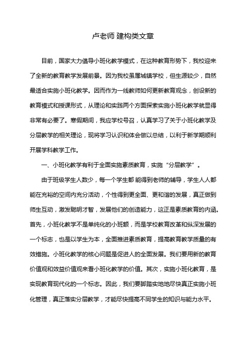 卢老师 建构类文章