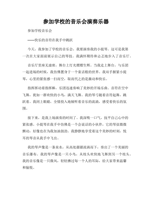 三年级作文那次玩得真高兴之参加学校的音乐会演奏乐器