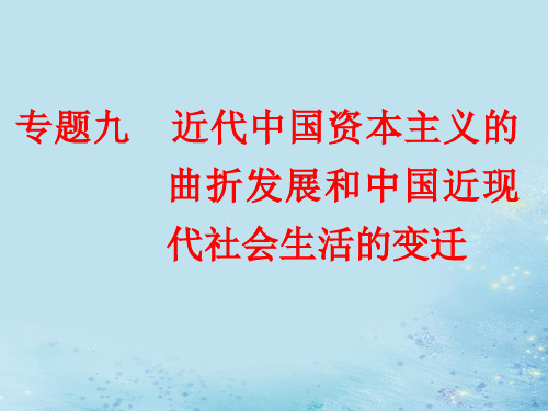 2019届高考历史学业水平考试专题九第22讲近代中国民族工业的兴起