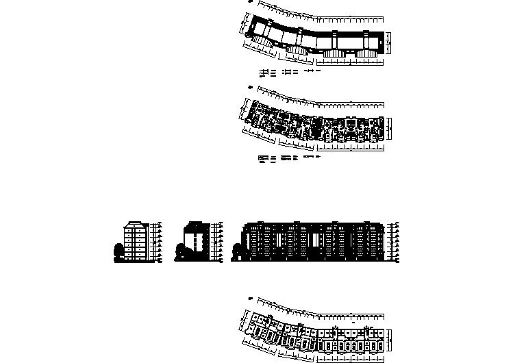 7000平米6+1层混合结构住宅楼建筑设计CAD图纸（含阁楼层）