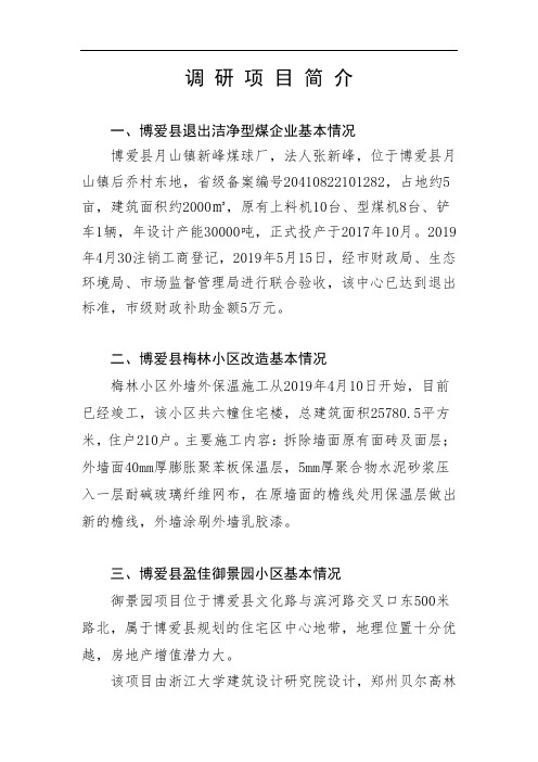 调研项目简介