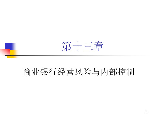 商业银行经营学(第六版)教学课件第十三章  商业银行经营风险和内部控制