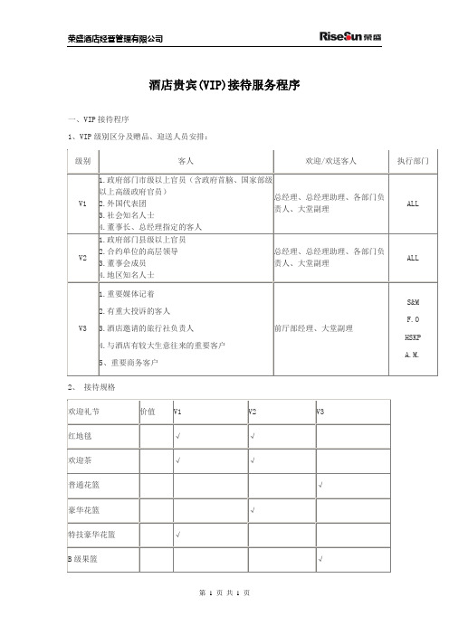 VIP接待方案