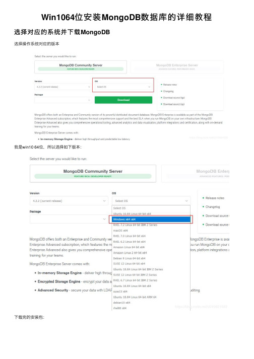 Win1064位安装MongoDB数据库的详细教程