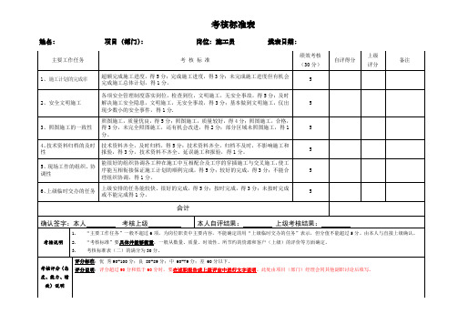 施工员考核表