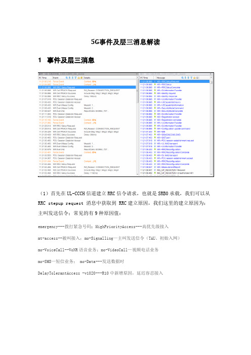 5G事件及层三消息解读