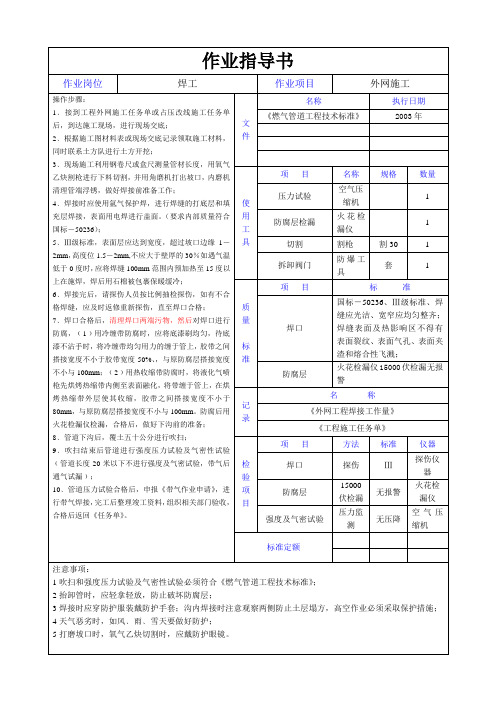 作业指导书(抢修队)