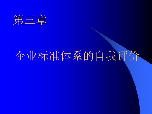 企业标准体系的自我评价