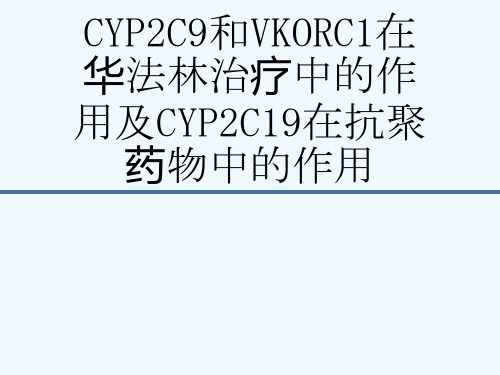 CYP2C9和VKORC1在华法林治疗中的作用及CYP2C19在抗聚药物中的作用[可修改版ppt]