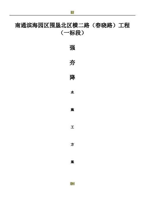 强夯降水施工方案