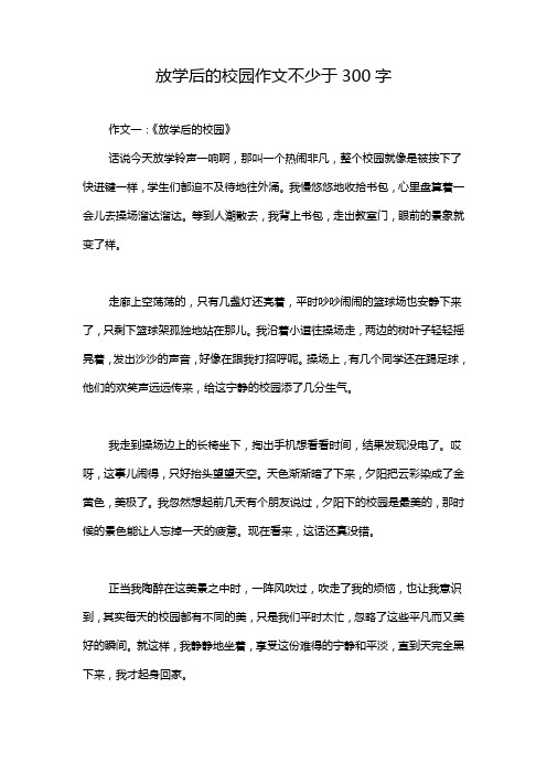 放学后的校园作文不少于300字